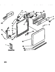 Frame And Console parts for Kenmore Dishwasher 665.16761690 (66516761690, 665 16761690) from AppliancePartsPros.com