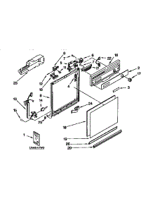Frame And Console parts for Kenmore Dishwasher 665.16761691 (66516761691, 665 16761691) from AppliancePartsPros.com