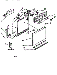 Frame And Console parts for Kenmore Dishwasher 665.16761692 (66516761692, 665 16761692) from AppliancePartsPros.com