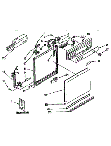 Frame And Console parts for Kenmore Dishwasher 665.1677191 (6651677191, 665 1677191) from AppliancePartsPros.com