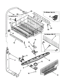 Upper Dishrack And Water Feed parts for Kenmore Dishwasher 665.16777990 (66516777990, 665 16777990) from AppliancePartsPros.com