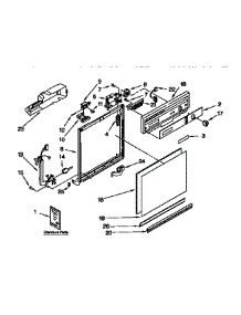 Frame And Console Parts parts for Kenmore Dishwasher 665.1677992 (6651677992, 665 1677992) from AppliancePartsPros.com