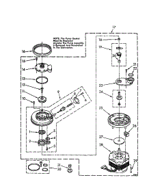 Pump And Motor parts for Kenmore Dishwasher 665.1678582 (6651678582, 665 1678582) from AppliancePartsPros.com