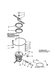 Heater, Pump And Lower Sprayarm parts for Kenmore Dishwasher 665.1678582 (6651678582, 665 1678582) from AppliancePartsPros.com