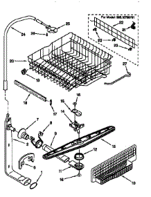 Upper Dishrack And Water Feed parts for Kenmore Dishwasher 665.16795791 (66516795791, 665 16795791) from AppliancePartsPros.com