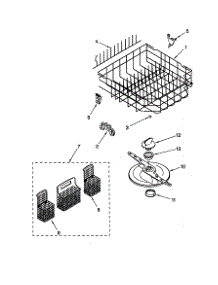 Lower Dishrack parts for Kenmore Dishwasher 665.16801891 (66516801891, 665 16801891) from AppliancePartsPros.com