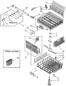 Dishrack parts for Kenmore Dishwasher 665.1680592 (6651680592, 665 1680592) from AppliancePartsPros.com