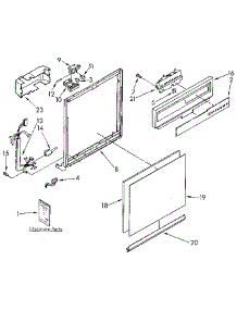 Frame And Console parts for Kenmore Dishwasher 665.1681590 (6651681590, 665 1681590) from AppliancePartsPros.com