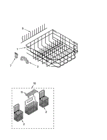 Lower Rack Parts, Optional Parts (Not Included) parts for Kenmore Dishwasher 665.16032400 (66516032400, 665 16032400) from AppliancePartsPros.com