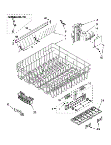 Upper Rack And Track Parts parts for Kenmore Dishwasher 665.16034403 (66516034403, 665 16034403) from AppliancePartsPros.com