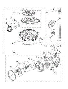 Pump And Motor Parts parts for Kenmore Dishwasher 665.16042403 (66516042403, 665 16042403) from AppliancePartsPros.com
