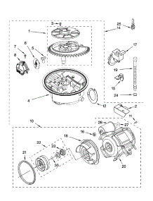 Pump And Motor Parts parts for Kenmore Dishwasher 665.16054400 (66516054400, 665 16054400) from AppliancePartsPros.com