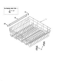 Upper Rack And Track Parts parts for Kenmore Dishwasher 665.16054402 (66516054402, 665 16054402) from AppliancePartsPros.com