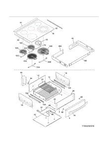 Top / Drawer parts for Kenmore Range 790.42569311 (79042569311, 790 42569311) from AppliancePartsPros.com