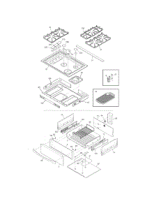 Top / Drawer parts for Kenmore Range 790.42613310 (79042613310, 790 42613310) from AppliancePartsPros.com