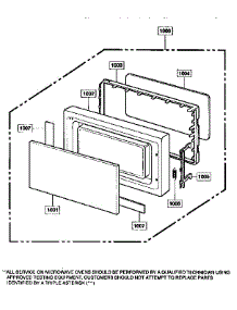 Door parts for Kenmore Microwave 721.89660590 (72189660590, 721 89660590) from AppliancePartsPros.com