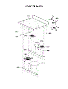 Cooktop Parts parts for Kenmore Range 721.96043610 (72196043610, 721 96043610) from AppliancePartsPros.com