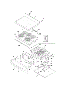 Top / Drawer parts for Kenmore Range 790.95063311 (79095063311, 790 95063311) from AppliancePartsPros.com