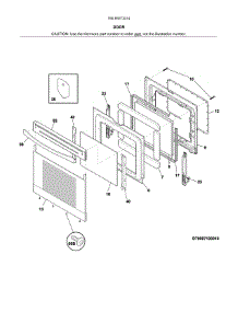 Door parts for Kenmore Range 790.95073314 (79095073314, 790 95073314) from AppliancePartsPros.com