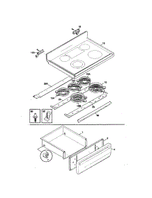Top / Drawer parts for Kenmore Range 790.95651000 (79095651000, 790 95651000) from AppliancePartsPros.com