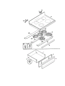 Top / Drawer parts for Kenmore Range 790.95658001 (79095658001, 790 95658001) from AppliancePartsPros.com