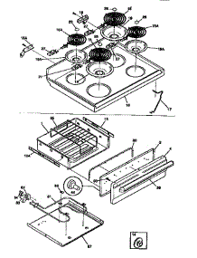 Top / Drawer parts for Kenmore Range 790.95715890 (79095715890, 790 95715890) from AppliancePartsPros.com