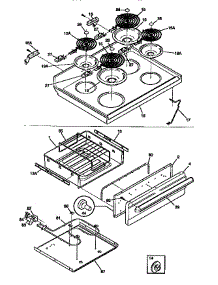 Top / Drawer parts for Kenmore Range 790.95716890 (79095716890, 790 95716890) from AppliancePartsPros.com