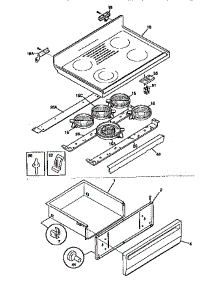 Top / Drawer parts for Kenmore Range 790.95731890 (79095731890, 790 95731890) from AppliancePartsPros.com