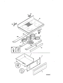 Top / Drawer parts for Kenmore Range 790.95731891 (79095731891, 790 95731891) from AppliancePartsPros.com