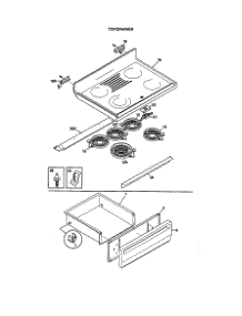 Top / Drawer parts for Kenmore Range 790.95738892 (79095738892, 790 95738892) from AppliancePartsPros.com