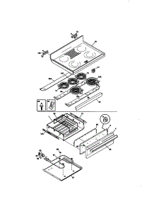 Top / Drawer parts for Kenmore Range 790.95745891 (79095745891, 790 95745891) from AppliancePartsPros.com