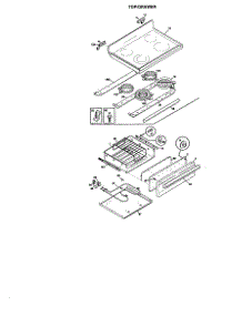 Top / Drawer parts for Kenmore Range 790.95751990 (79095751990, 790 95751990) from AppliancePartsPros.com