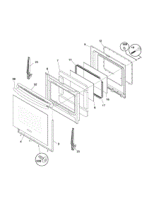 Door parts for Kenmore Range 790.96592602 (79096592602, 790 96592602) from AppliancePartsPros.com