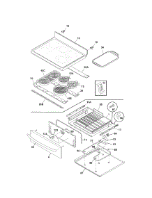 Top / Drawer parts for Kenmore Range 790.96593601 (79096593601, 790 96593601) from AppliancePartsPros.com