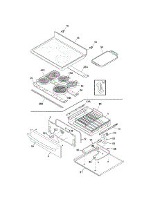 Top / Drawer parts for Kenmore Range 790.96593602 (79096593602, 790 96593602) from AppliancePartsPros.com