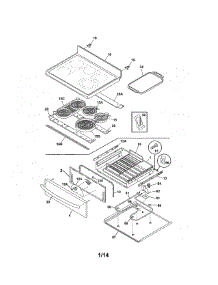 Top / Drawer parts for Kenmore Range 790.96599601 (79096599601, 790 96599601) from AppliancePartsPros.com