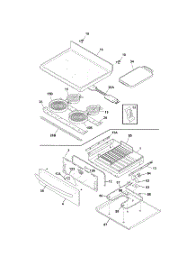 Top / Drawer parts for Kenmore Range 790.96623701 (79096623701, 790 96623701) from AppliancePartsPros.com