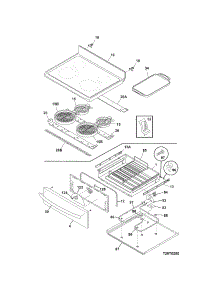 Top / Drawer parts for Kenmore Range 790.96629700 (79096629700, 790 96629700) from AppliancePartsPros.com