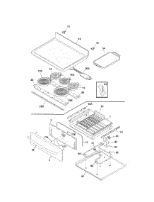 Top / Drawer parts for Kenmore Range 790.96633701 (79096633701, 790 96633701) from AppliancePartsPros.com