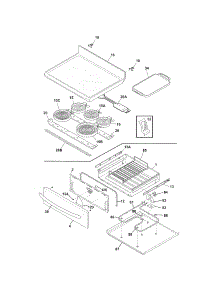 Top / Drawer parts for Kenmore Range 790.96633702 (79096633702, 790 96633702) from AppliancePartsPros.com
