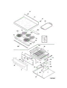 Top / Drawer parts for Kenmore Range 790.96639700 (79096639700, 790 96639700) from AppliancePartsPros.com