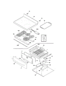 Top / Drwaer parts for Kenmore Range 790.96642701 (79096642701, 790 96642701) from AppliancePartsPros.com