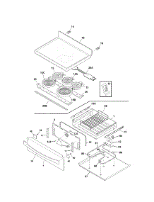 Top / Drawer parts for Kenmore Range 790.97102011 (79097102011, 790 97102011) from AppliancePartsPros.com
