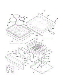 Top / Drawer parts for Kenmore Range 790.97203013 (79097203013, 790 97203013) from AppliancePartsPros.com