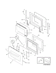 Door parts for Kenmore Wall Oven 790.47893605 (79047893605, 790 47893605) from AppliancePartsPros.com