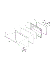 Door parts for Kenmore Range 790.60012601 (79060012601, 790 60012601) from AppliancePartsPros.com