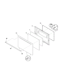 Door parts for Kenmore Range 790.60712900 (79060712900, 790 60712900) from AppliancePartsPros.com