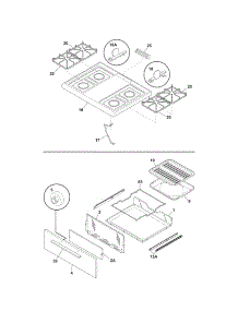 Top / Drawer parts for Kenmore Range 790.60720901 (79060720901, 790 60720901) from AppliancePartsPros.com
