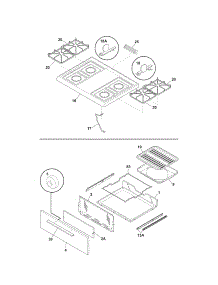 Top / Drawer parts for Kenmore Range 790.60720902 (79060720902, 790 60720902) from AppliancePartsPros.com