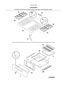 Top / Drawer parts for Kenmore Range 790.60721906 (79060721906, 790 60721906) from AppliancePartsPros.com